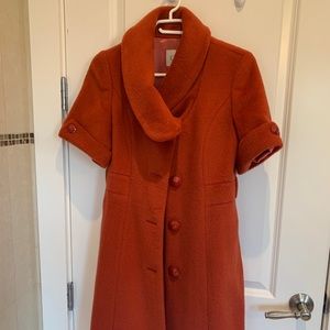 Orange colour wool coat